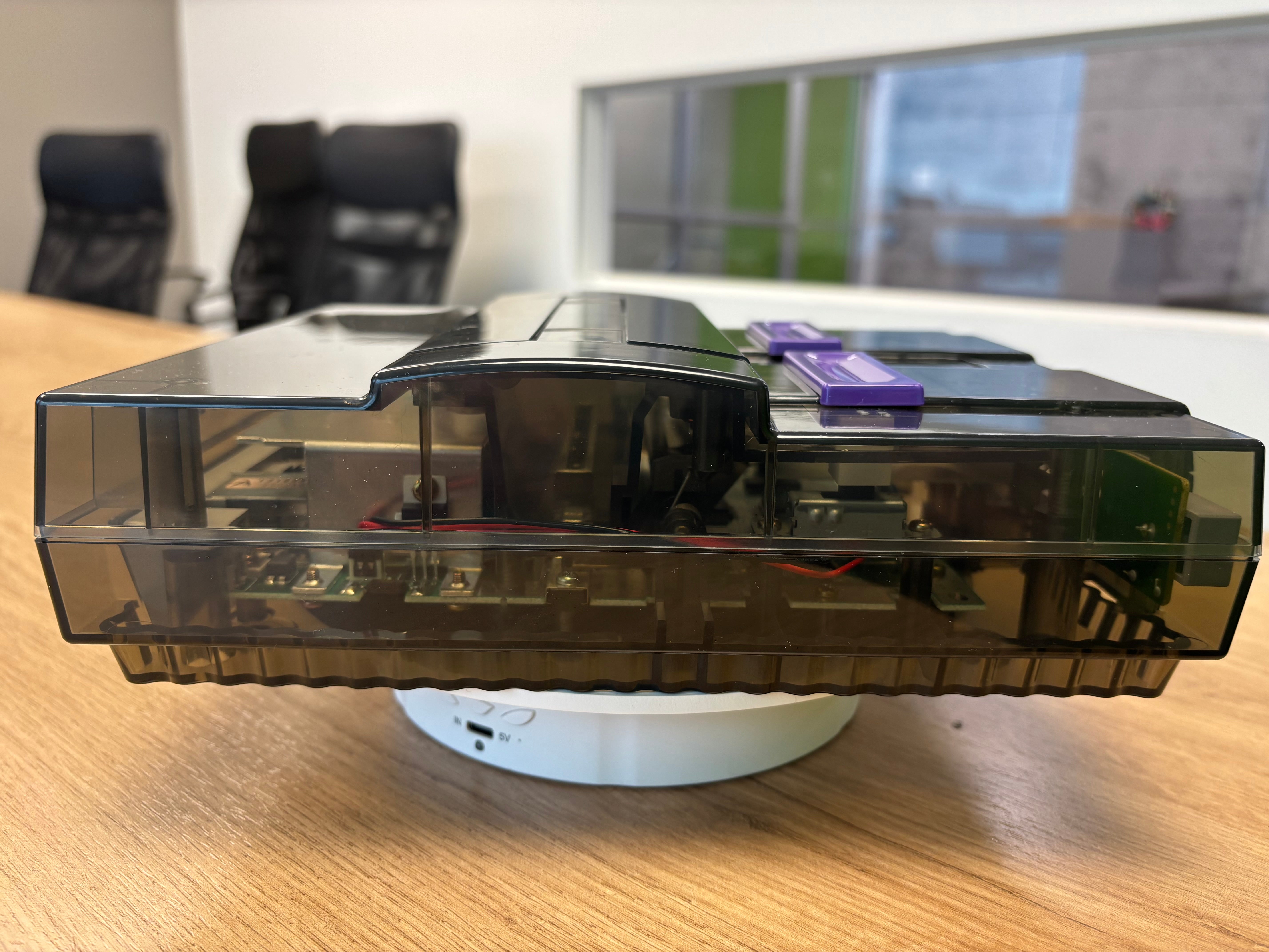 Super Nintendo with Bitfunx Clear Black Shell