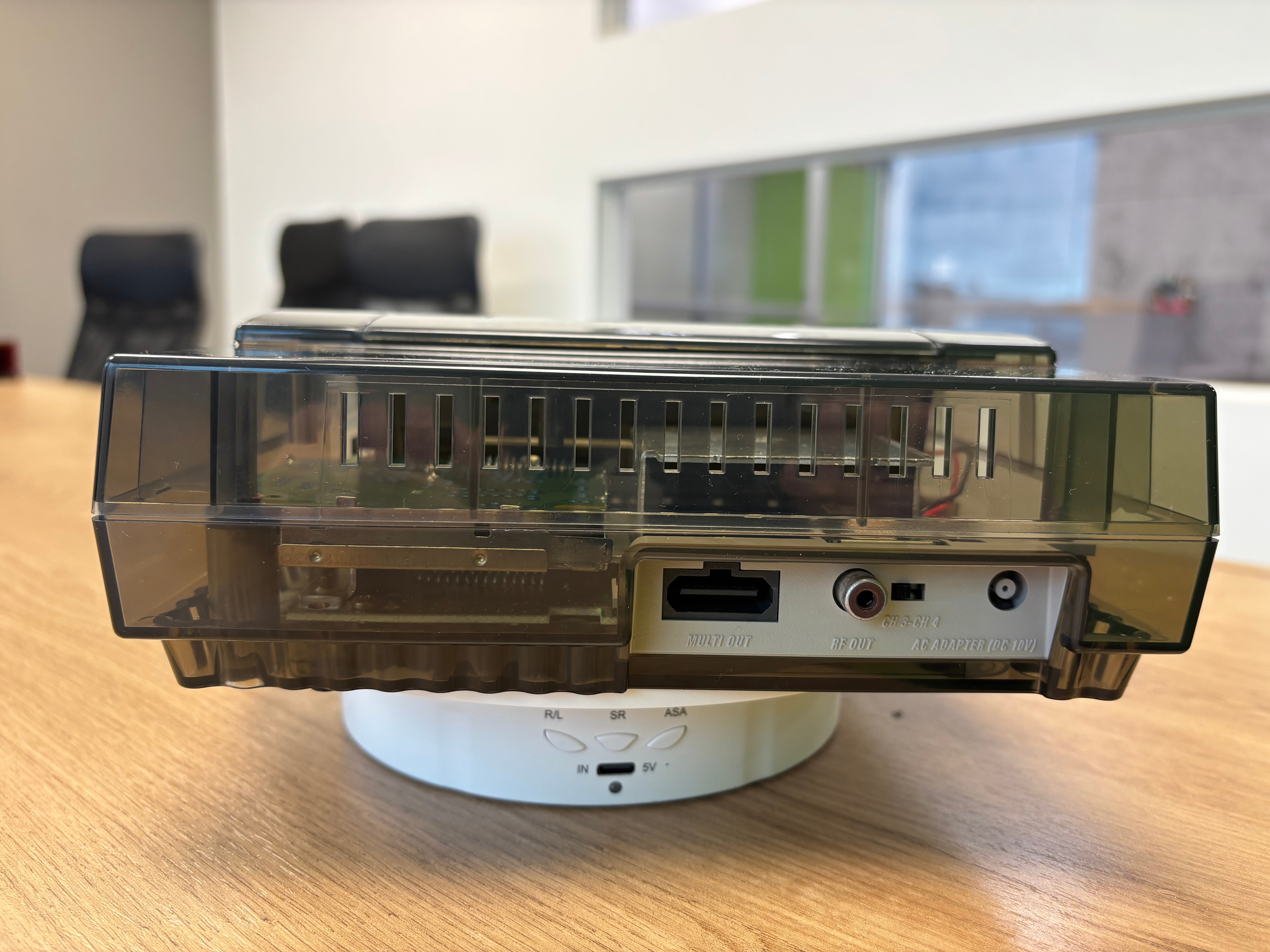 Super Nintendo with Bitfunx Clear Black Shell