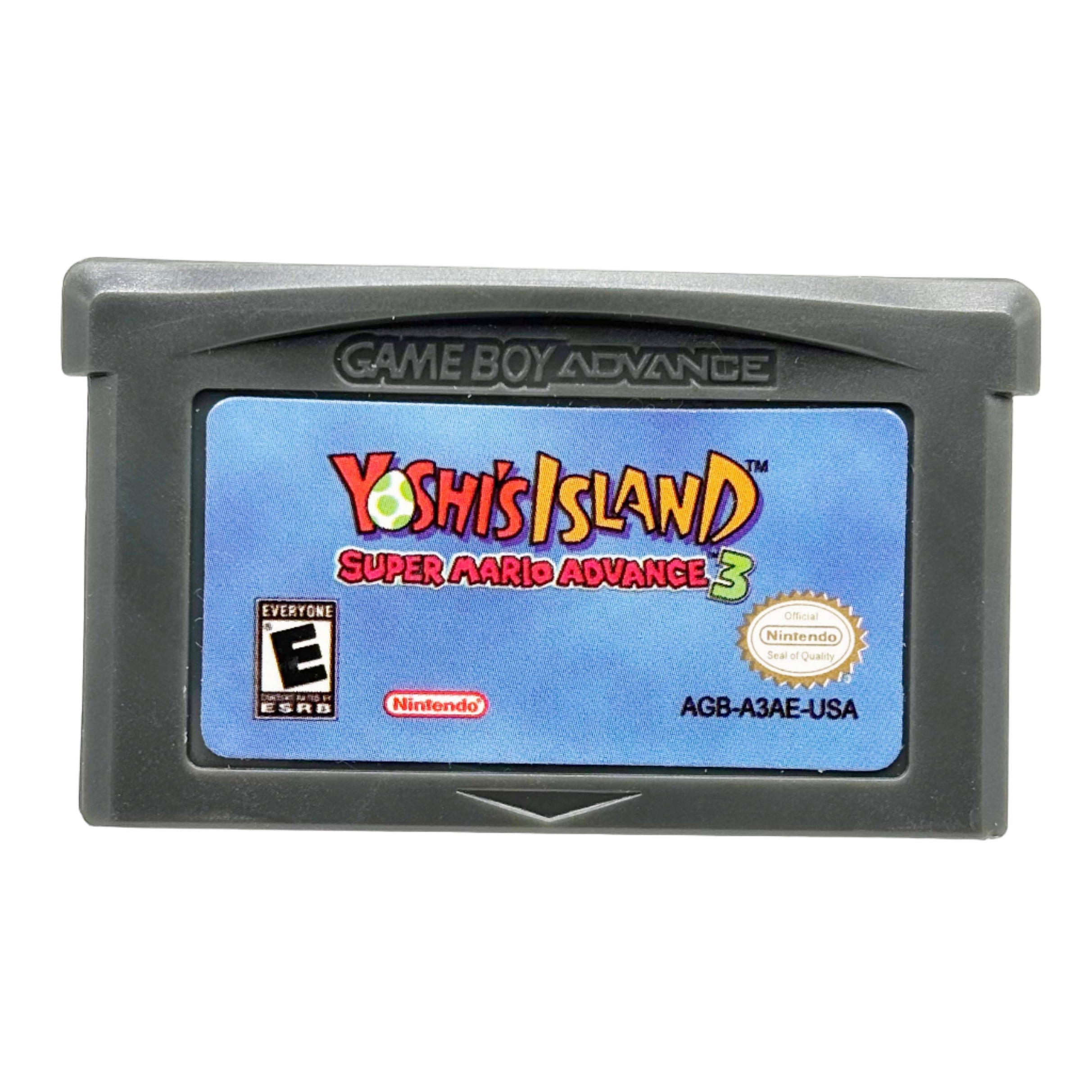 Game Boy Advance game cartridge for 'Yoshi's Island' on a white background