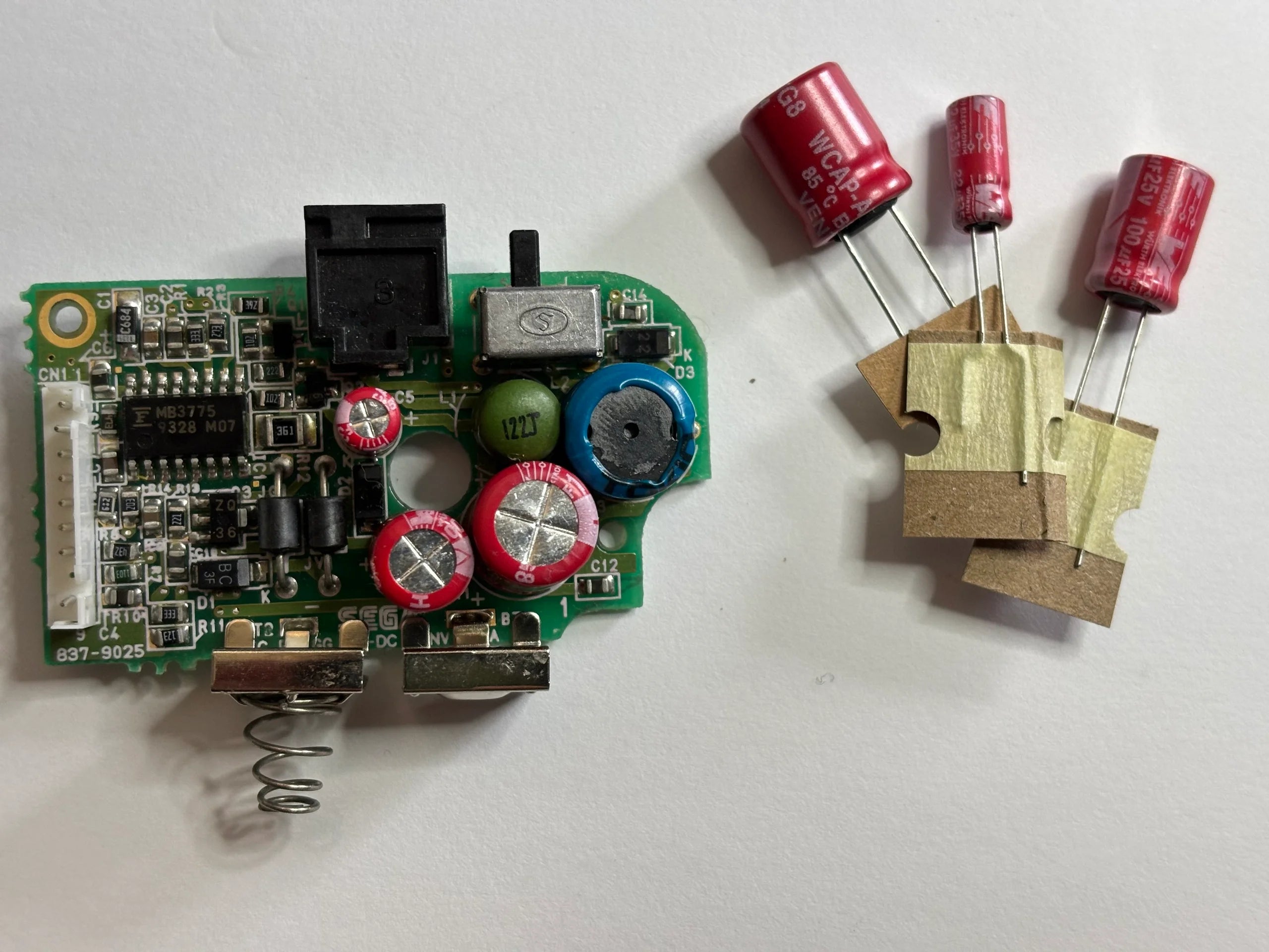 Kit de condensateur pour carte d'alimentation Game Gear